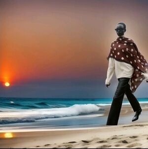 ZARA Women's Polka Dot Print Scarf(Brown, Size:M)